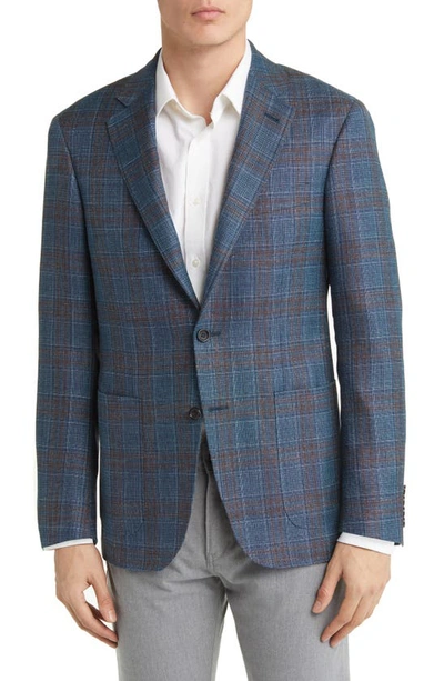 Canali Men's Kei Plaid Wool-blend Sport Coat In Blue