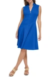 Calvin Klein Sleeveless A-line Dress In Regatta