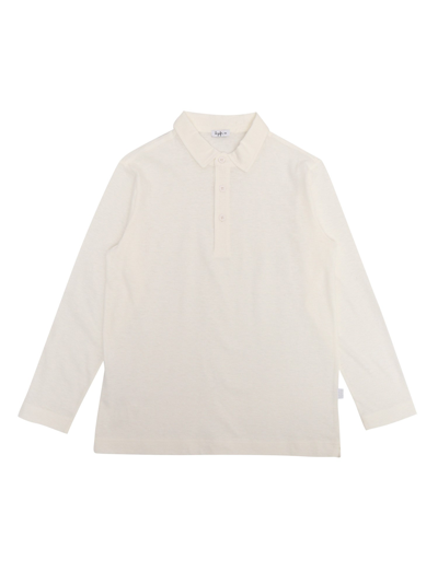 Il Gufo Kids' Long-sleeved Polo Shirt In White