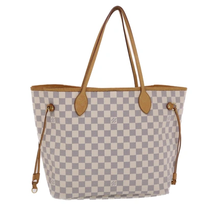 Pre-owned Louis Vuitton Neverfull White Canvas Tote Bag ()