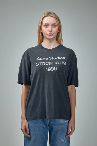 Acne Studios Logo T-shirt In Gray