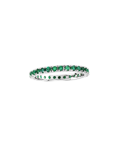 Suzy Levian 14k 0.66 Ct. Tw. Emerald Eternity Band Ring In Green