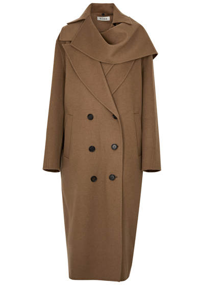 Rohe Wool Double-layer Coat In Camel