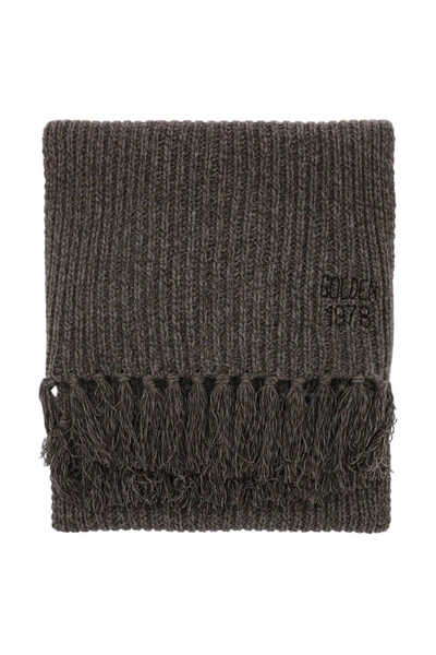 Golden Goose Journey Wool And Cashmere Scarf In Ash Brown (brown)