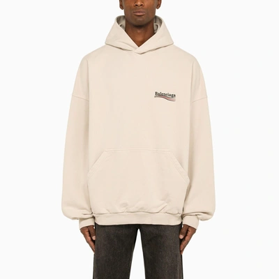 Balenciaga Political Campaign Beige Hoodie In Nude & Neutrals