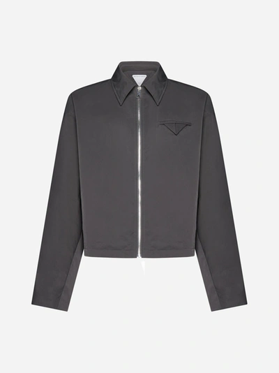 Bottega Veneta Viscose And Silk-blend Zip-up Jacket In Black