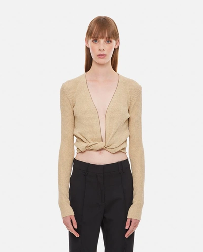 Jacquemus Le Gilet Noue Twisted Sweater In Beige