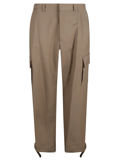 Off-white Cargo Embroidered Trousers In Beige