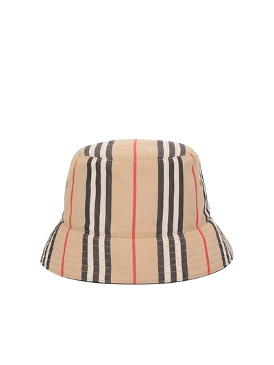 Burberry Check Motif Bucket Hat In Beige