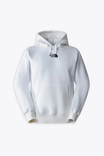 The North Face Mens Heavyweight Hoodie White Cotton Hoodie With Logo Embroidery In Bianco/nero