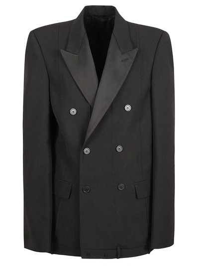 Balenciaga Double-breasted Fitted Blazer In Black