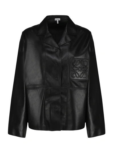 Loewe Black Anagram Logo Nappa Leather Jacket