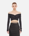 Jacquemus Soli Wool Cropped Cardigan In Black