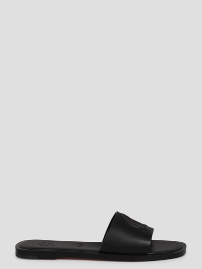 Christian Louboutin Cl Mule Flat Sandal In Black
