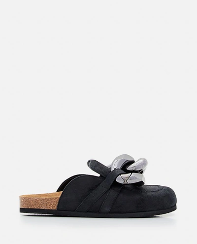 Jw Anderson J.w. Anderson Chain Suede Loafers In Black