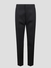Bottega Veneta Curved Shape Compact Wool Pants In Black