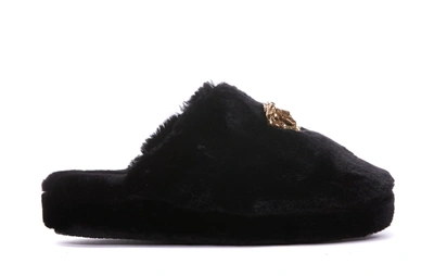 Versace Medusa Slippers In Black