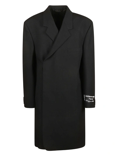 Acne Studios Logo Cuff Wrap Blazer In Black