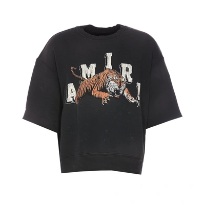 Amiri Vintage Tiger Shortsleeves Sweatshirt In Black