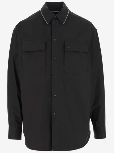 Off-white Cotton Logo Shirt In Black