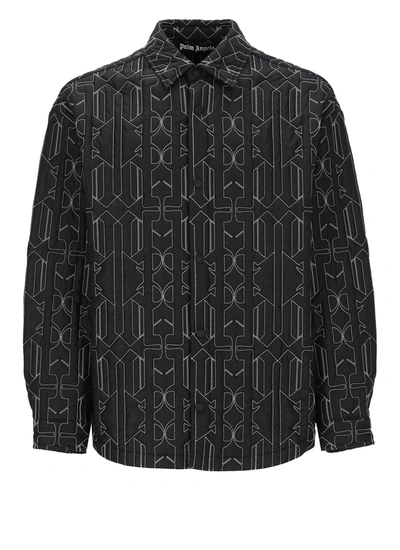 Palm Angels Quilted Shirt In Black