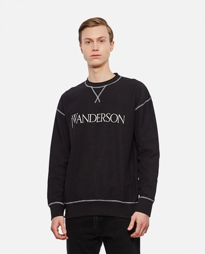 Jw Anderson J.w. Anderson Classic Logo Cotton Sweatshirt In Black
