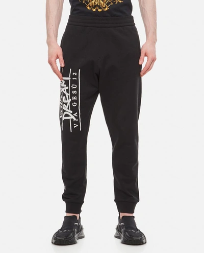 Versace Cotton Sweat Trousers In Black