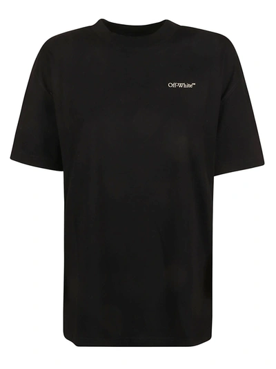 Off-white Embroidered Diag Tab Casual T-shirt In Black/beige