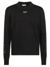 OFF-WHITE OFF-WHITE STITCHED DIAG KNIT CREWNECK jumper