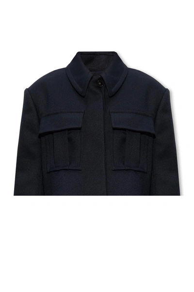 Stella Mccartney Straight Hem Cropped Jacket In Blu