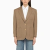 GUCCI GUCCI SINGLE-BREASTED CAMEL WOOL JACKET