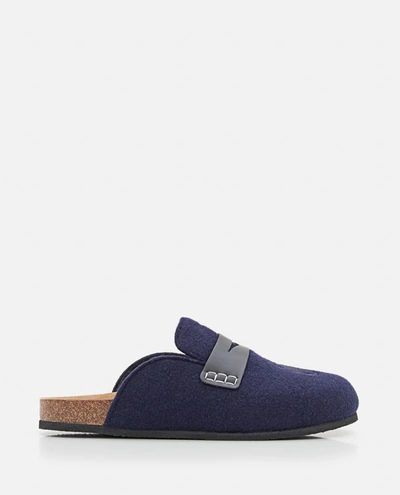 Jw Anderson J.w. Anderson Felt Loafer Mules In Blue