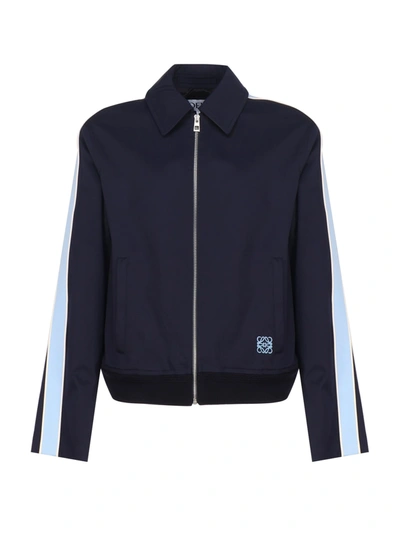 Loewe Jacket With Zip And Side Band In Blue