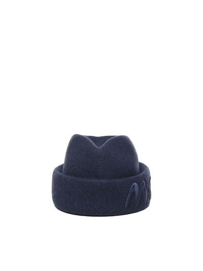 Moncler Wool Felt Hat In Blue