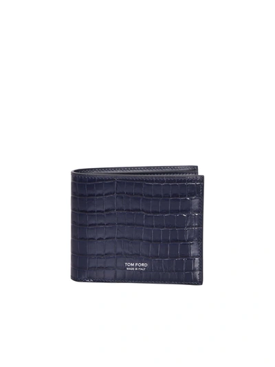 Tom Ford Dark Blue Bi-fold Wallet