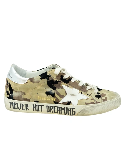 Golden Goose Camou Leather Superstar Sneakers In Camouflage