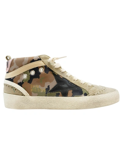 Golden Goose Camouflage Leather Mid Star Sneakers In Multicolore