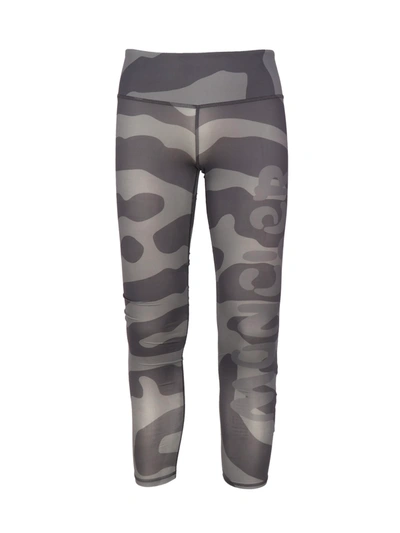 Moncler Printed Leggings Gray In Camouflage Grey