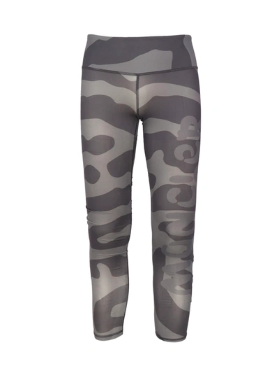 Moncler Printed Leggings Grey In Grey