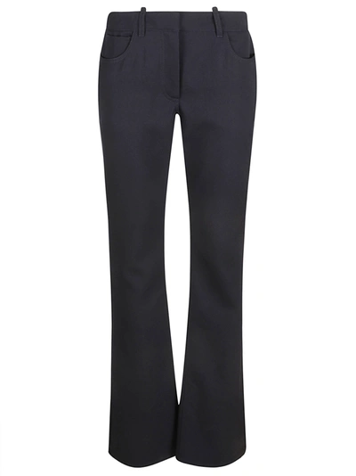 Off-white Dry Wool Slim Flared Trousers In Cobalt Blue