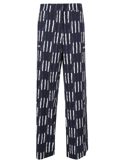Off-white Shibori Wv Formal Pant In Cobalt Blue White