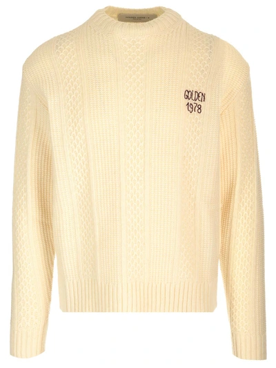 Golden Goose Cream Sweater With Embroidery In Default Title