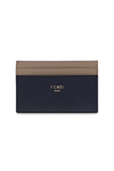 Fendi Logo-embossed Two-toned Card Holder In Default Title