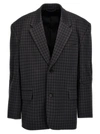 Balenciaga Single-breasted One Button Jacket In Gray