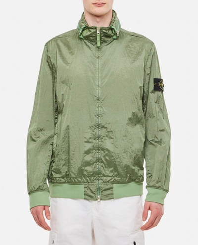 Stone Island Bomber Nylon Metal, Fullzip, Double Lateral Pocket In Green