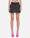 VERSACE VERSACE PLEATED STRIPED MINISKIRT