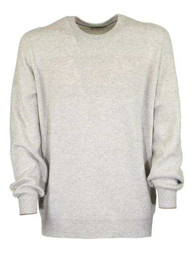 Brunello Cucinelli Cashmere Sweater Round Neck In Grey