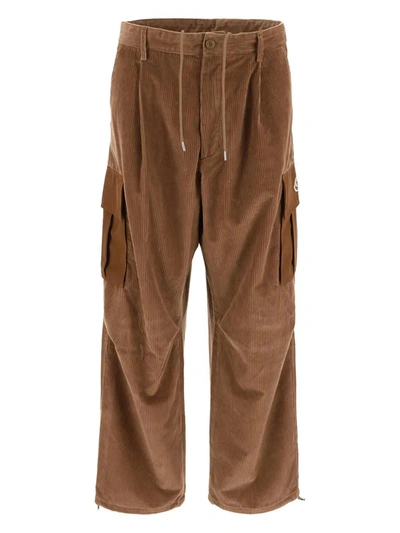 Moncler Corduroy Cargo Trousers In I Marrone