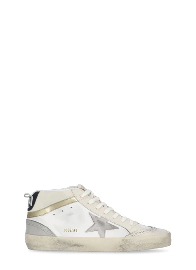 Golden Goose Mid Star Sneakers In 11116 White/ivory/light Lilac
