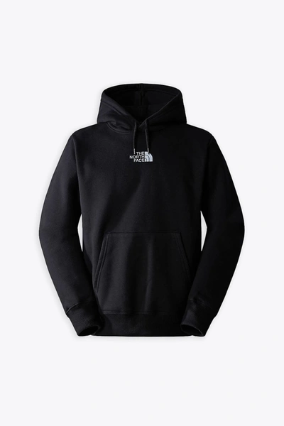 The North Face Mens Heavyweight Hoodie Black Cotton Hoodie With Logo Embroidery In Nero/bianco